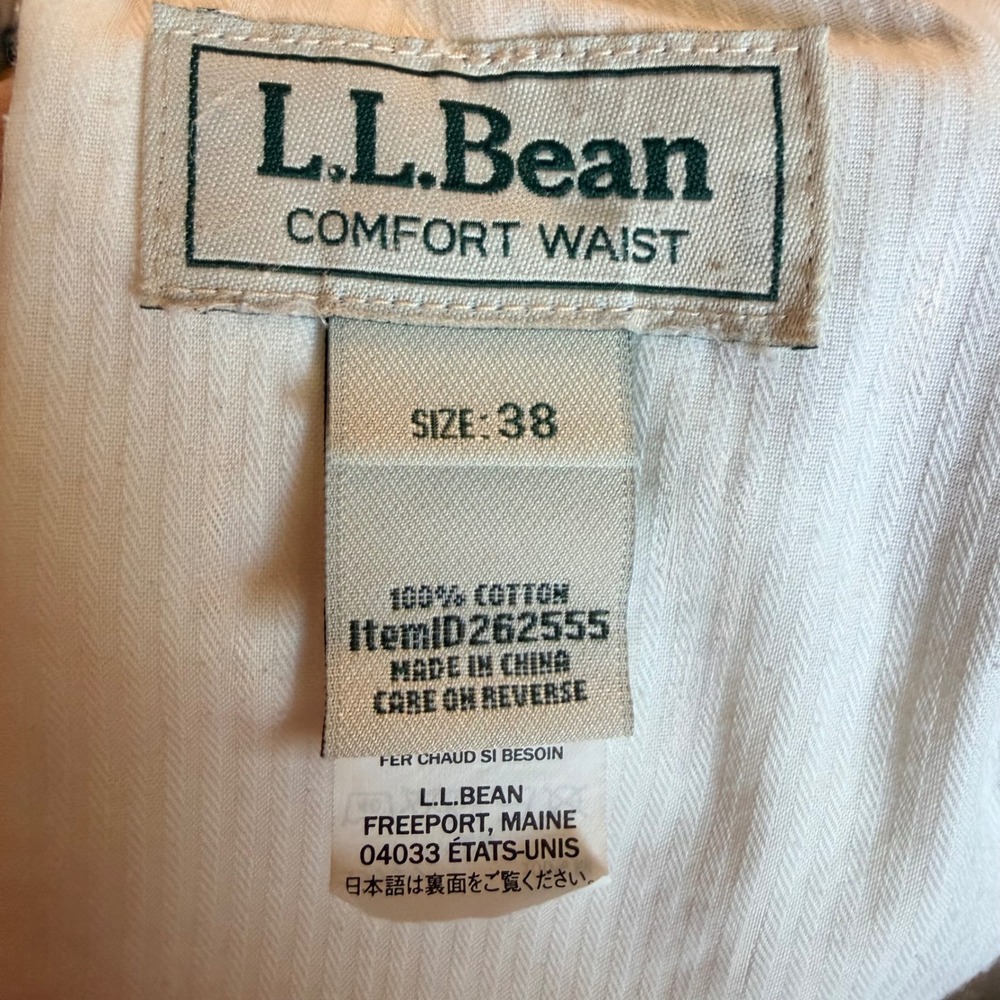 LL Bean Comfort Waist Chinos Mens Size 38 Khaki Cotton Twill Pants *See Photos - Picture 5 of 7